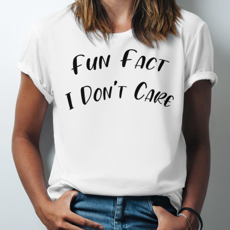 Fun Fact L Dont Care Funny V2 Unisex Jersey Short Sleeve Crewneck Tshirt