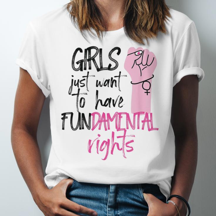 Girls Just Wanna Have Fundamental Human Rights Funny V2 Unisex Jersey Short Sleeve Crewneck Tshirt