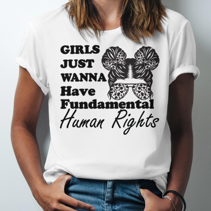 Girls Just Wanna Have Fundamental Human Rights Funny V4 Unisex Jersey Short Sleeve Crewneck Tshirt