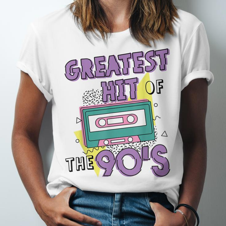 Greatest Hit Of The 90S Retro Cassette Tape Vintage Birthday Unisex Jersey Short Sleeve Crewneck Tshirt