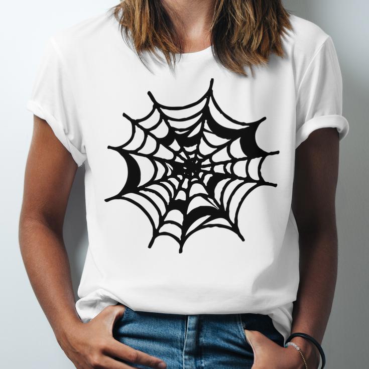 Halloween Spider Web Pattern Unisex Jersey Short Sleeve Crewneck Tshirt