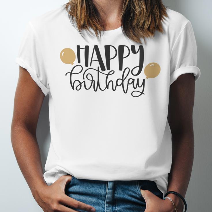 Happy Beautiful Birthday With Balloons Unisex Jersey Short Sleeve Crewneck Tshirt