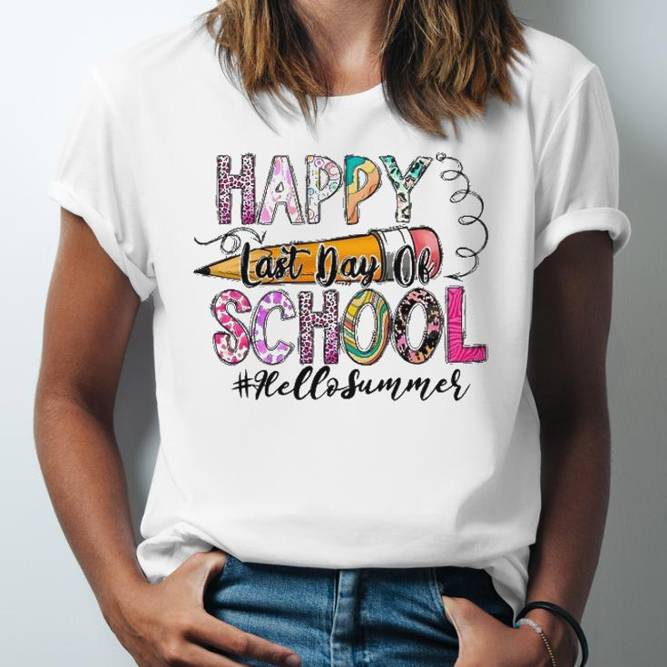 Happy Last Day Of School Teacher Student Graduation Leopard Jersey T-Shirt