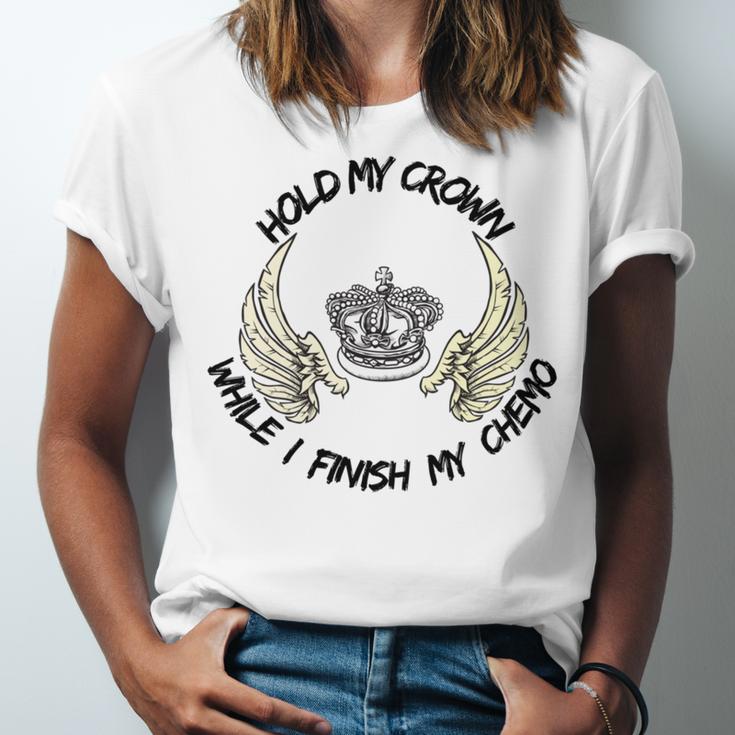 Hold My Crown While I Finish My Chemo V4 Unisex Jersey Short Sleeve Crewneck Tshirt