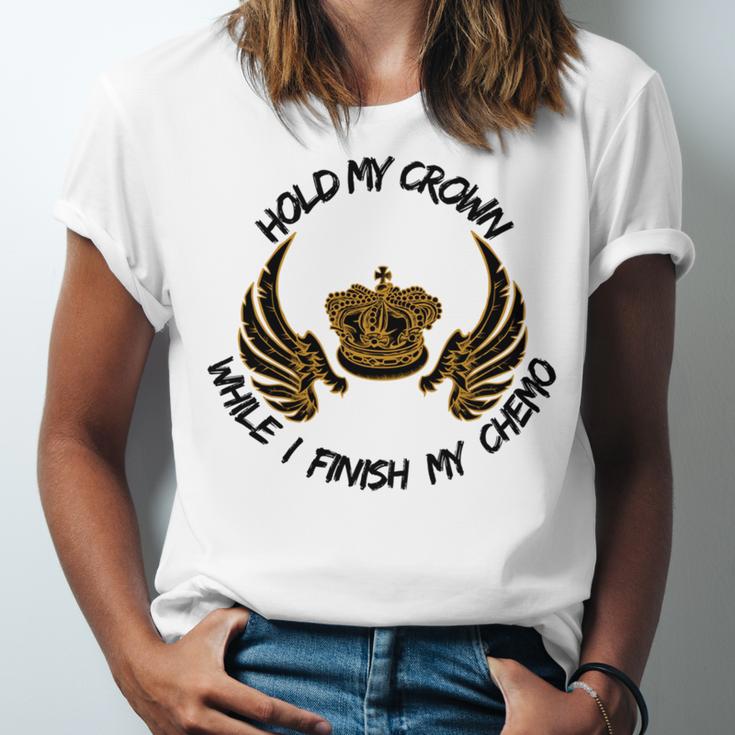 Hold My Crown While I Finish My Chemo V5 Unisex Jersey Short Sleeve Crewneck Tshirt