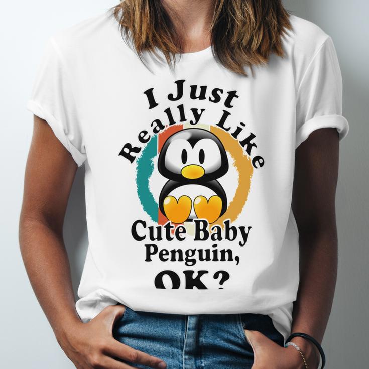 I Really Like Cute Baby Penguin Ok Unisex Jersey Short Sleeve Crewneck Tshirt