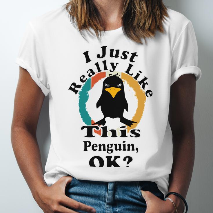 I Really Like This Penguin Ok Unisex Jersey Short Sleeve Crewneck Tshirt