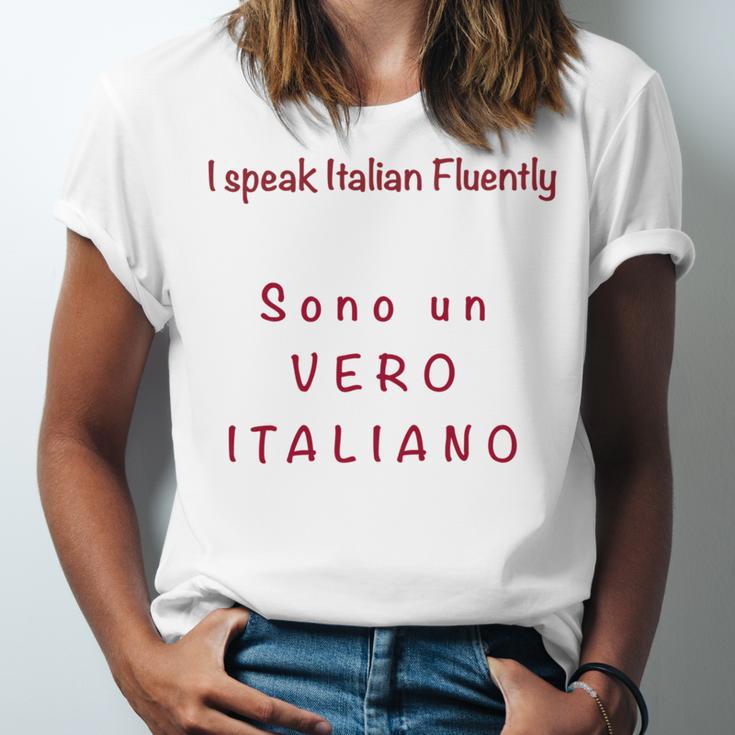 I Speak Italian Fluentlylanguage Italian Unisex Jersey Short Sleeve Crewneck Tshirt