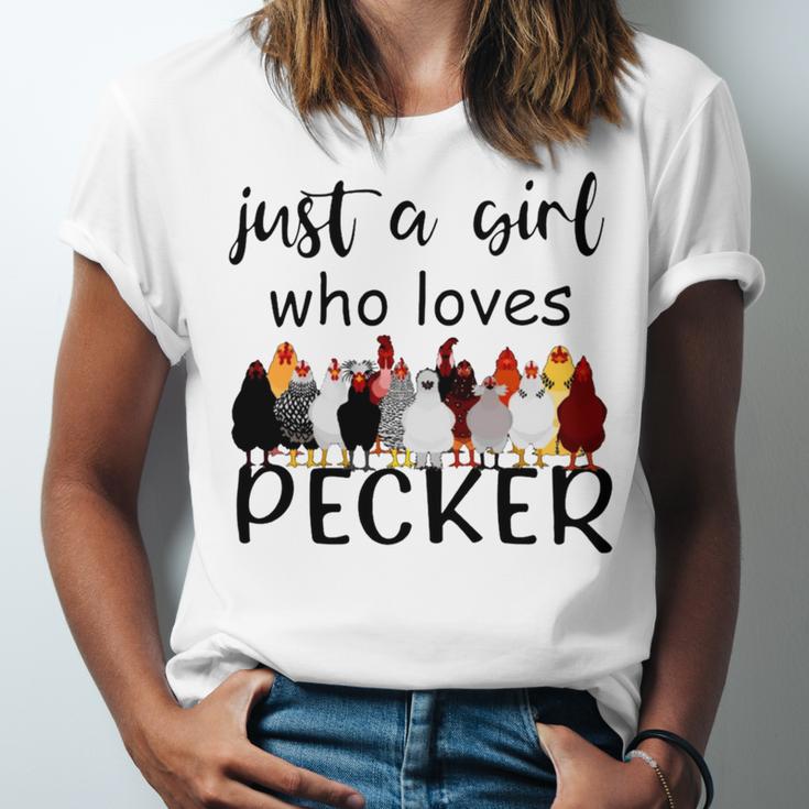 Just A Girl Who Loves Peckers 861 Shirt Unisex Jersey Short Sleeve Crewneck Tshirt