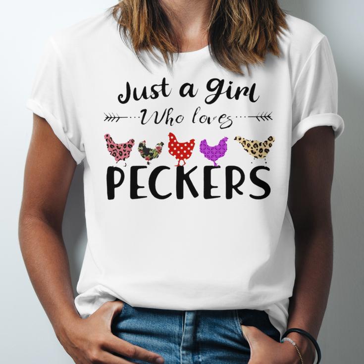 Just A Girl Who Loves Peckers 863 Shirt Unisex Jersey Short Sleeve Crewneck Tshirt