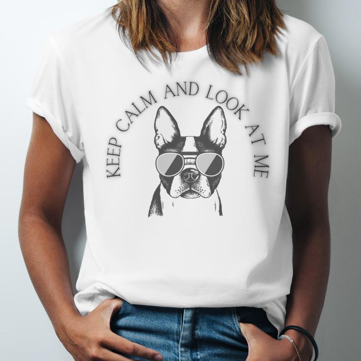 Keep Calm And Look At Me Unisex Jersey Short Sleeve Crewneck Tshirt