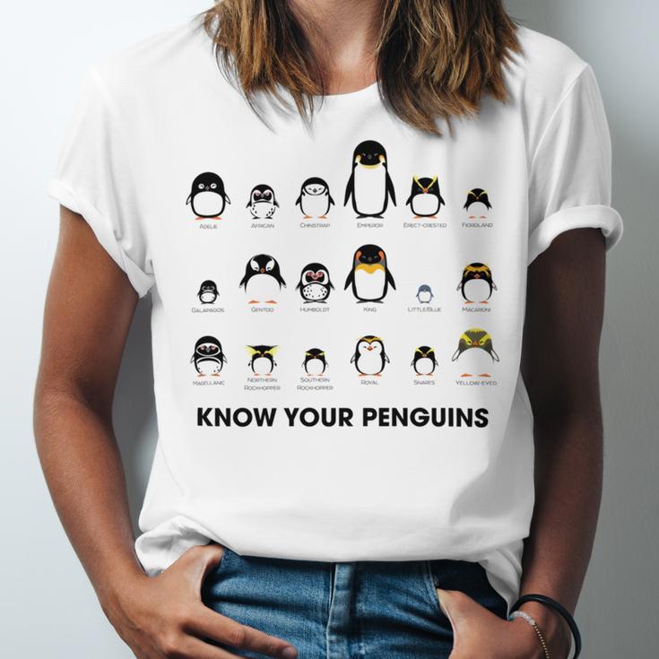 Know Your Penguins Unisex Jersey Short Sleeve Crewneck Tshirt