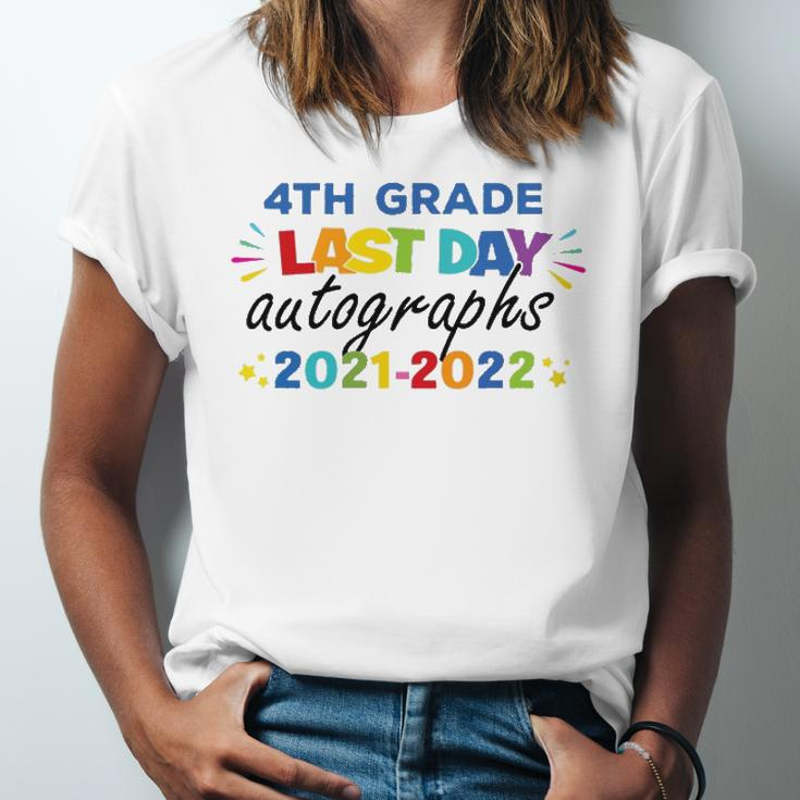 Last Day Autographs For 4Th Grade Kids And Teachers 2022 Last Day Of School Jersey T-Shirt