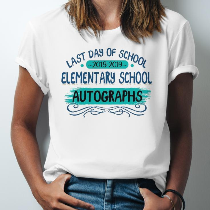Last Day Of School Elementary School Autographs Jersey T-Shirt