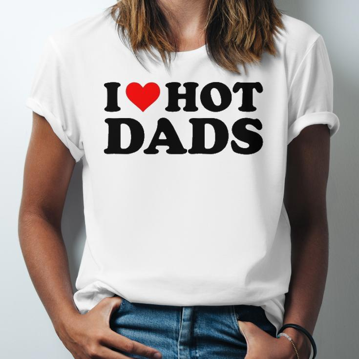 I Love Hot Dads Red Heart I Heart Hot Dads Jersey T-Shirt