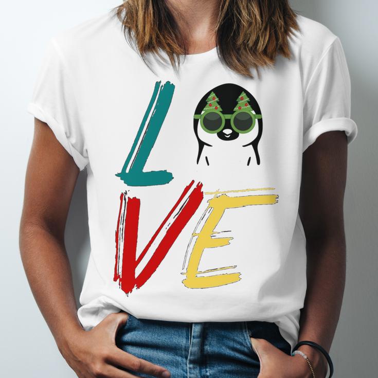 Love The Xmas Penguin Unisex Jersey Short Sleeve Crewneck Tshirt