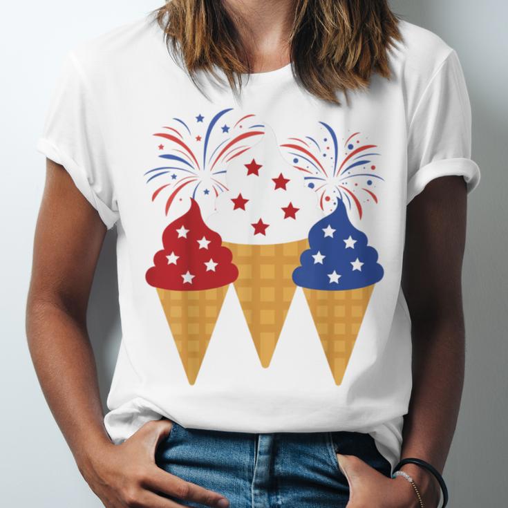 Memorial Day 4Th Of July Holiday Patriotic Ice Cream Unisex Jersey Short Sleeve Crewneck Tshirt