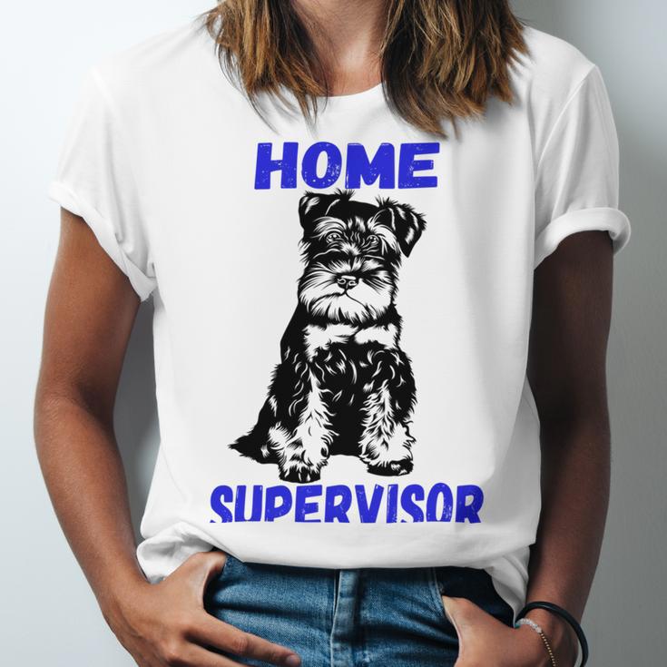 Miniature Schnauzer Home Supervisor Child Wrangler Multi Tasking Dog Unisex Jersey Short Sleeve Crewneck Tshirt