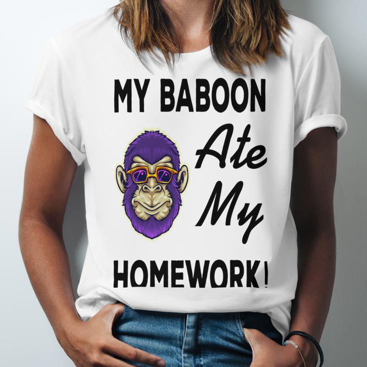 My Baboon Ate My Homework Unisex Jersey Short Sleeve Crewneck Tshirt