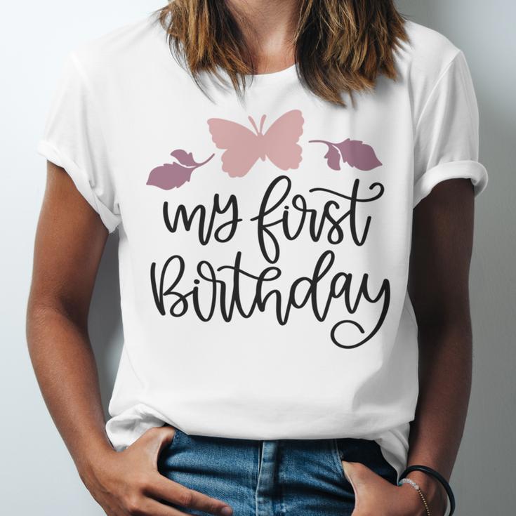 My First Birthday Unisex Jersey Short Sleeve Crewneck Tshirt