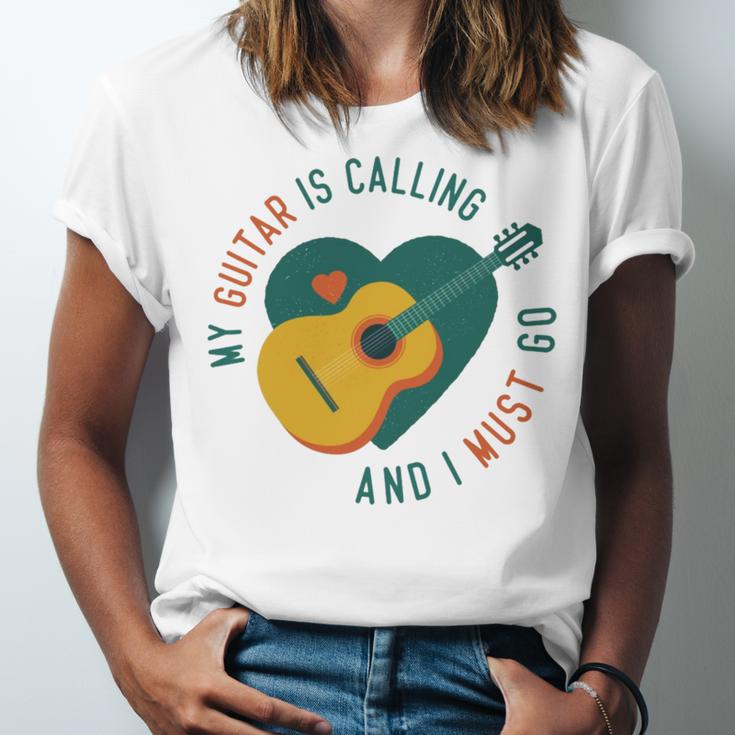 My Guitar Is Calling I Must Go 526 Trending Shirt Unisex Jersey Short Sleeve Crewneck Tshirt