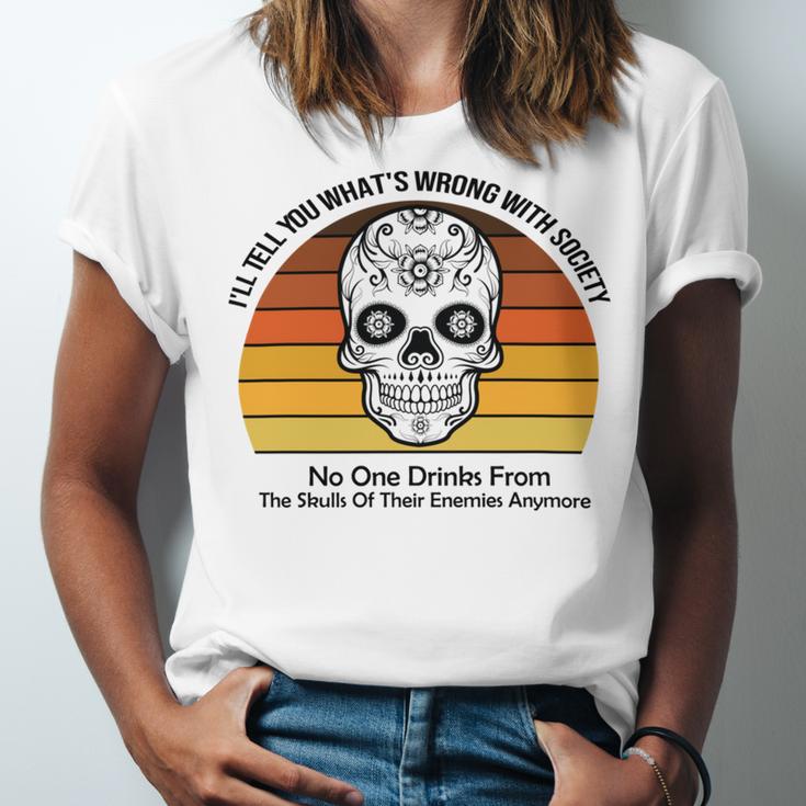 Official Wrong Society Drink From The Skull Of Your Enemies V2 Unisex Jersey Short Sleeve Crewneck Tshirt