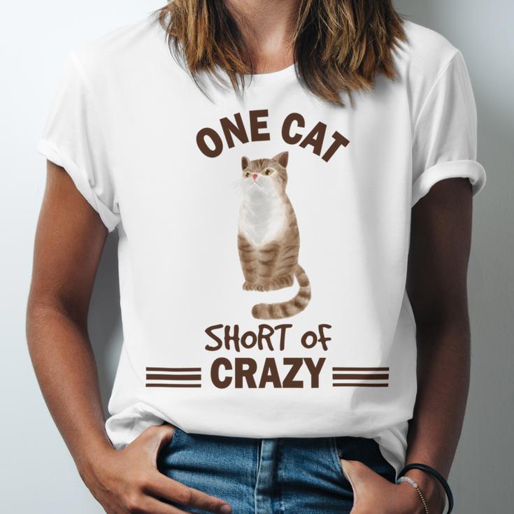 One Cat Short Of Crazy Unisex Jersey Short Sleeve Crewneck Tshirt