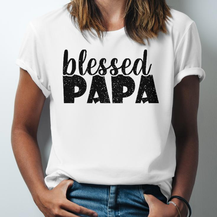 Papa Grandpa Proud New Dad Blessed Papa Fathers Day Jersey T-Shirt