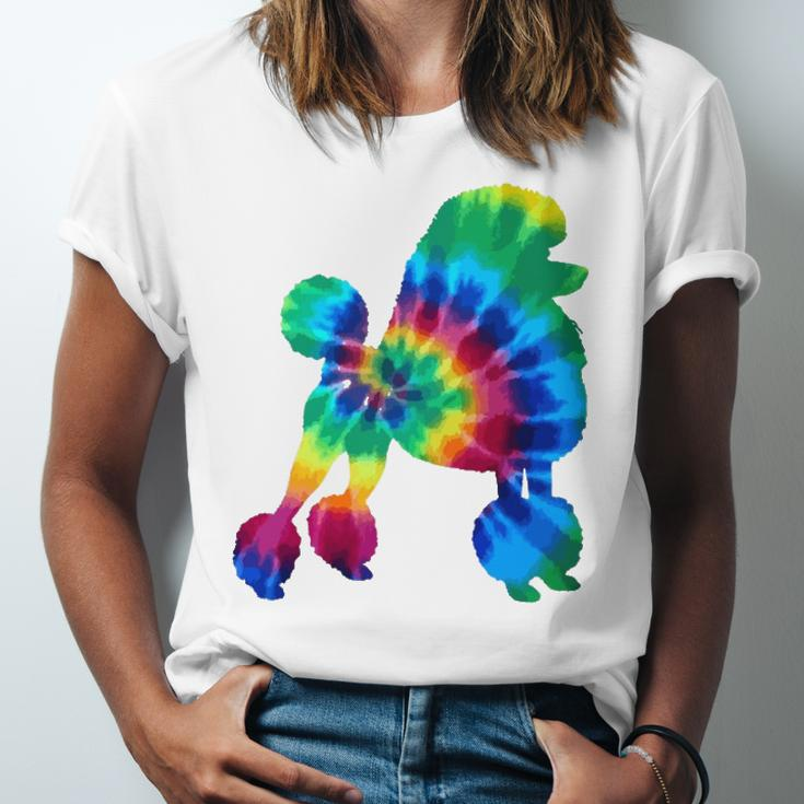 Poodle Tie Dye Vintage Hippie Dog Mom Dad Poodle Jersey T-Shirt