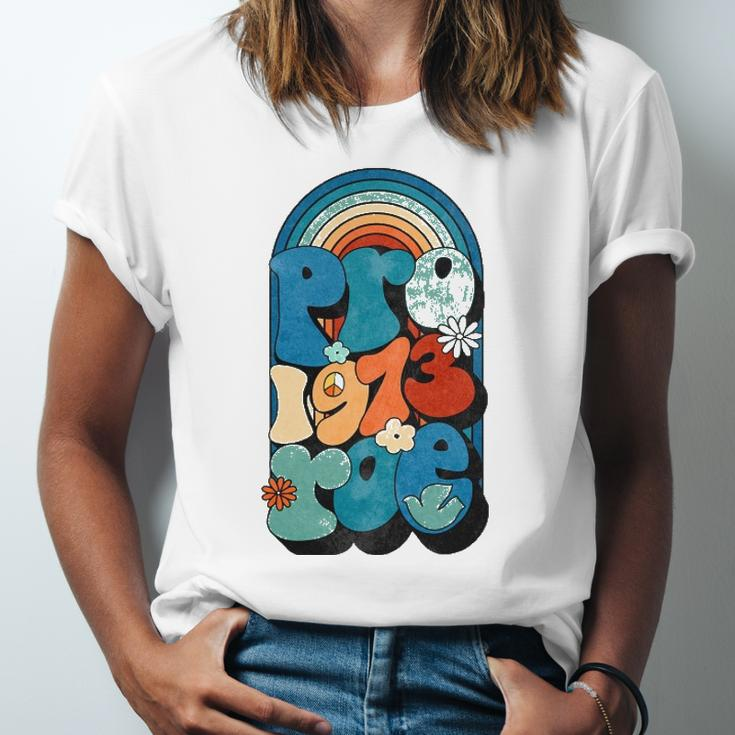 Pro Roe 1973 Pro Choice Rights Retro Vintage Groovy Jersey T-Shirt