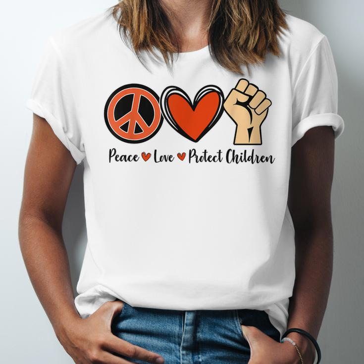 Protect Our Kids End Guns Violence Wear Orange Peace Sign Jersey T-Shirt