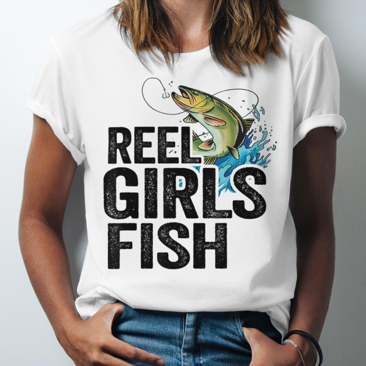 Reel Girl Fish Unisex Jersey Short Sleeve Crewneck Tshirt