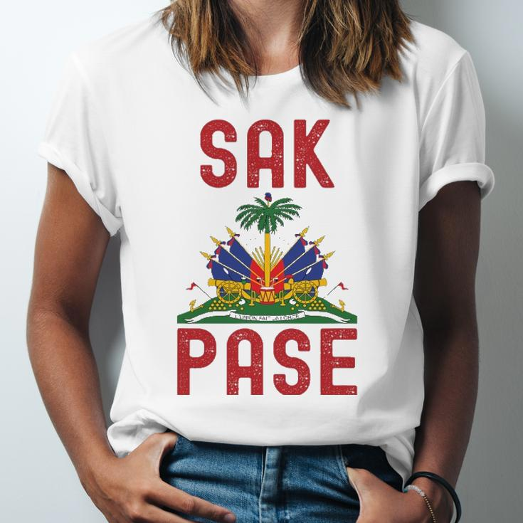 Sak Pase Haitian Flag Haitian Phrases Jersey T-Shirt