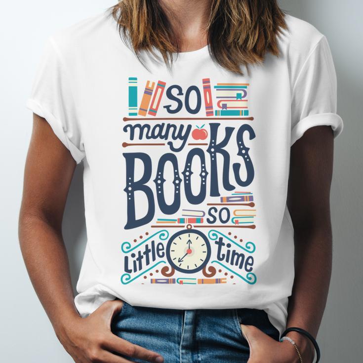 So Many Books So Little Time 230 Trending Shirt Unisex Jersey Short Sleeve Crewneck Tshirt