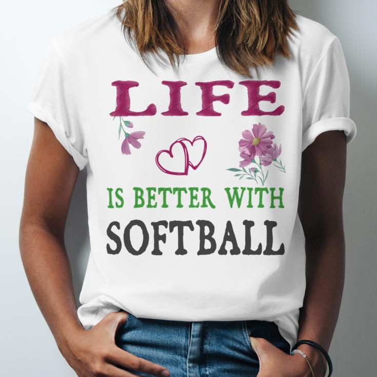 Softball Sport Lover Life Is Better With Softball Unisex Jersey Short Sleeve Crewneck Tshirt