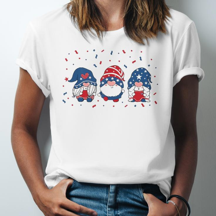 Three Gnomes Celebrating Independence Usa Day 4Th Of July Jersey T-Shirt