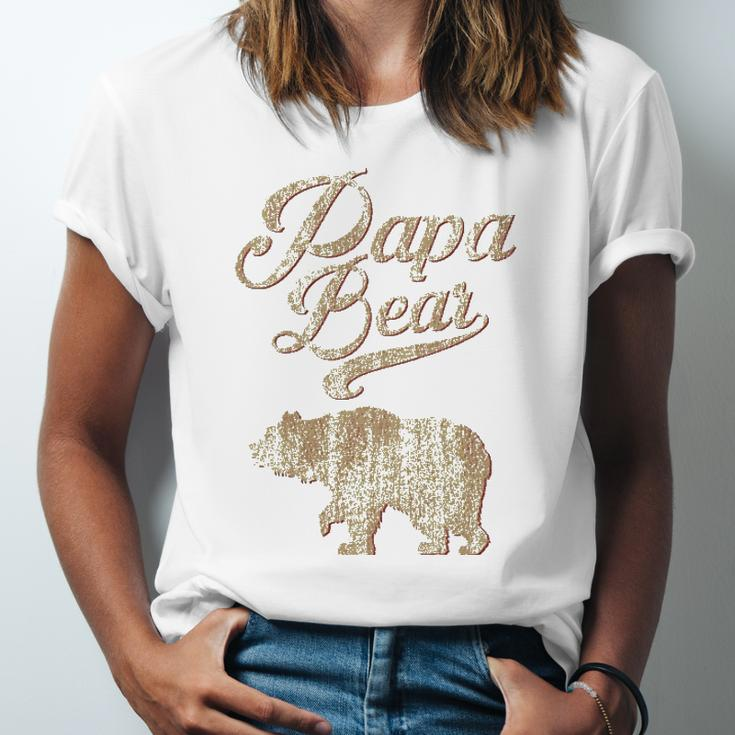 Vintage Papa Bear Dad Fathers Day Father Tee Jersey T-Shirt