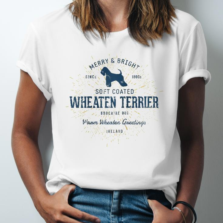 Vintage Style Retro Soft Coated Wheaten Terrier Raglan Baseball Tee Jersey T-Shirt