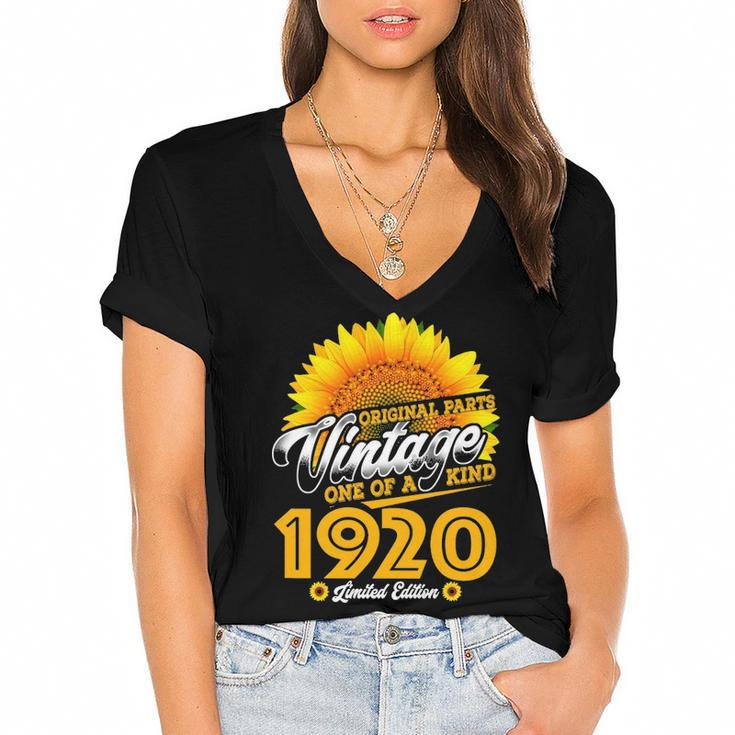 1920 Birthday Woman Gift   1920 One Of A Kind Limited Edition Women's Jersey Short Sleeve Deep V-Neck Tshirt