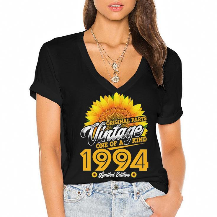 1994 Birthday Woman Gift   1994 One Of A Kind Limited Edition Women's Jersey Short Sleeve Deep V-Neck Tshirt