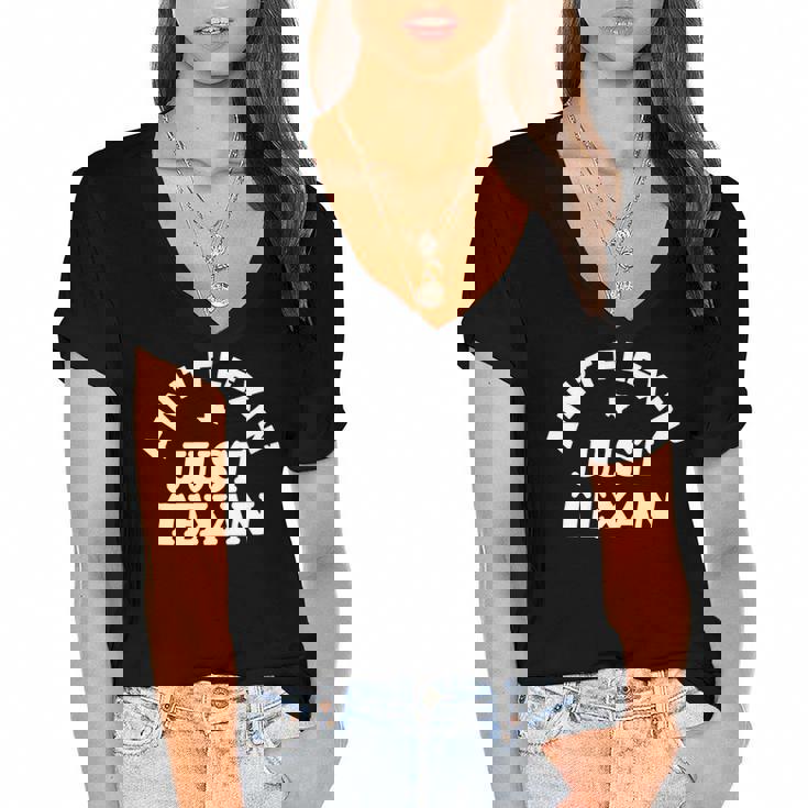 Aint Flexin Just Texan - Love Texas State Proud Texas Women's Jersey Short Sleeve Deep V-Neck Tshirt