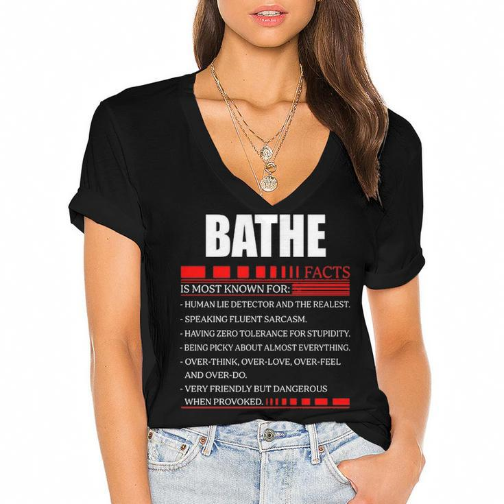 Bathe Fact Fact T Shirt Bathe Shirt  For Bathe Fact Women's Jersey Short Sleeve Deep V-Neck Tshirt
