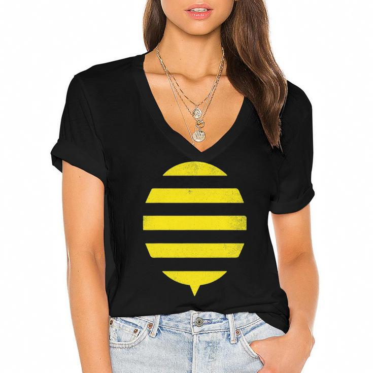 Bee Costume For Kids Boys Girls Children Easy Halloween Women's Jersey Short Sleeve Deep V-Neck Tshirt