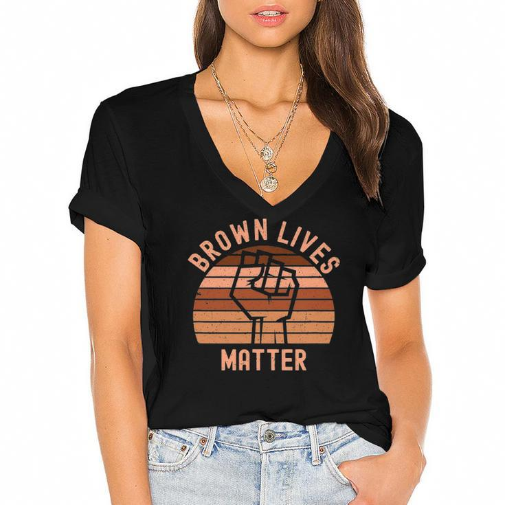 Brown Lives Matter Melanin For Men Women And Toddler Women's Jersey Short Sleeve Deep V-Neck Tshirt