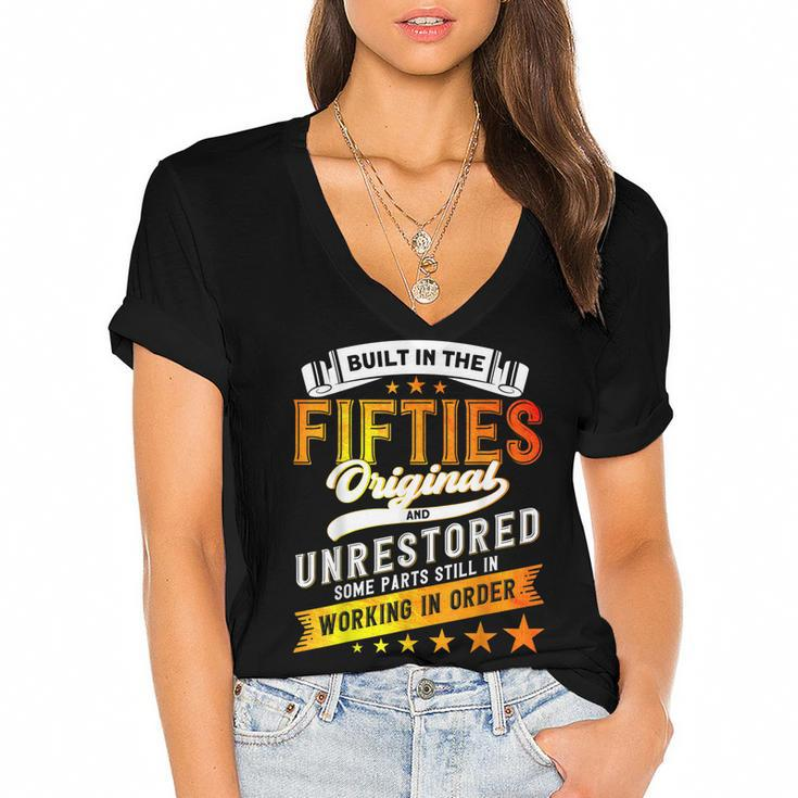 Built In The 50S Birthday Built In The Fifties  Women's Jersey Short Sleeve Deep V-Neck Tshirt
