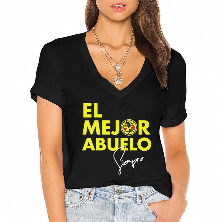 Club America El Mejor Abuelo  Women's Jersey Short Sleeve Deep V-Neck Tshirt