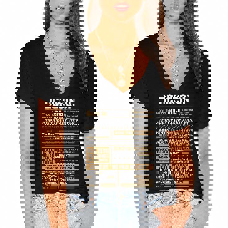 Dickson Name Gift   Dickson Born To Rule Women's Jersey Short Sleeve Deep V-Neck Tshirt