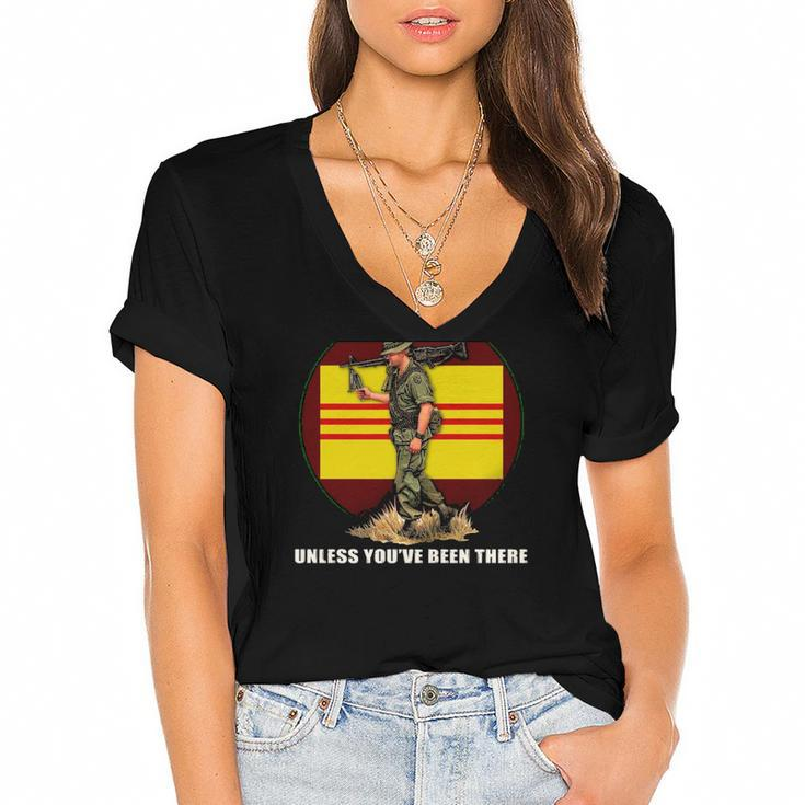 Dont Mean Nuthin Unless Youve Been There Vietnam Veterans Day Women's Jersey Short Sleeve Deep V-Neck Tshirt