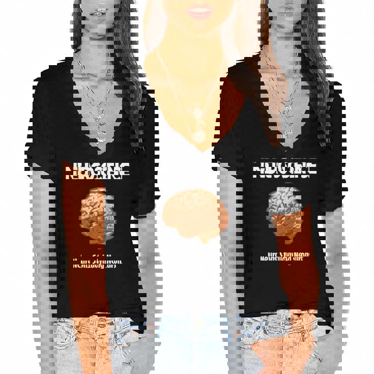 Funny Neuroscience Neurons Studying Neurons Women's Jersey Short Sleeve Deep V-Neck Tshirt