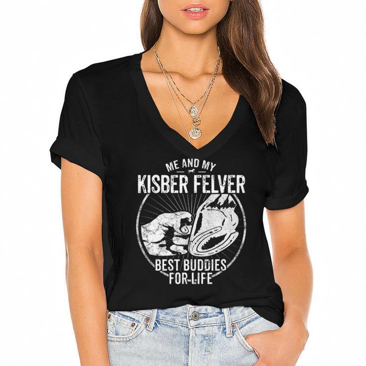Kisber Felver Horse Owner Rider Equestrian Horseman Gift Women's Jersey Short Sleeve Deep V-Neck Tshirt